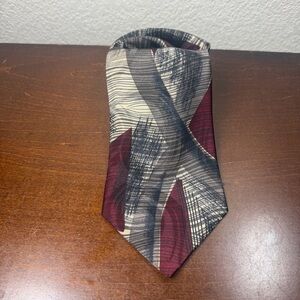 Roffe Men’s Geometric Dark Tones Hand Made 100% Silk 58” Necktie NWOT
